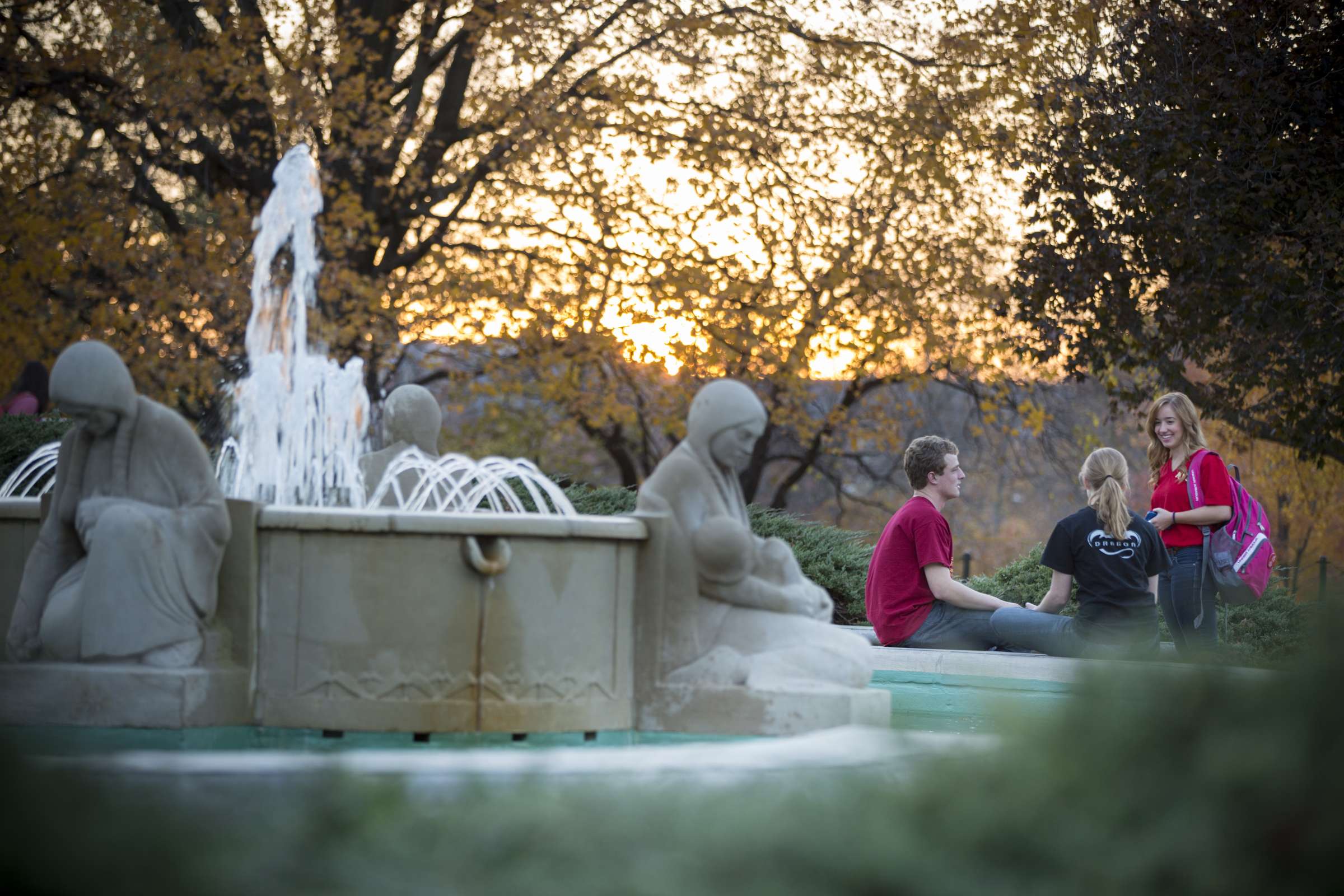 Students by Fountain 